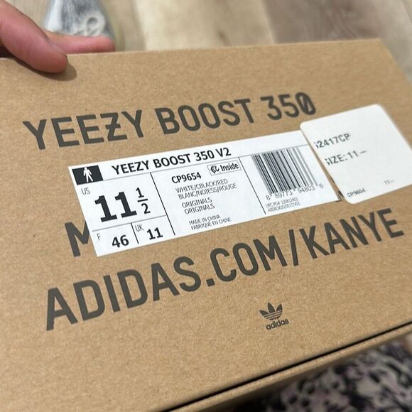 Adidas‎ Mens Zebra Yeezy Boost 350 V2 Trainers Athletic Sneaker Shoes Size 11.5 main image 5